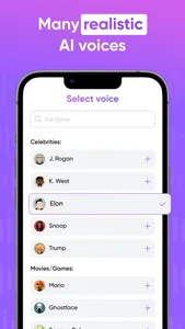 Text to Speech: Celeb Voice AI screenshot 2