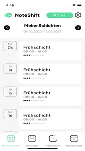 Noteshift Dienstplan screenshot 1