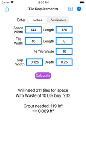 Tile & Grout Calculator screenshot 0