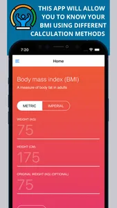 BMI Calculator ~ Weight Loss screenshot 1