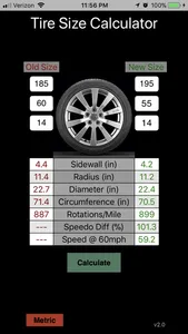 Tire Calculator screenshot 1