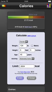 Calories screenshot 1