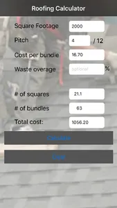 Roofing Calculator screenshot 0