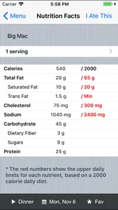 Restaurant Calorie Counter screenshot 3