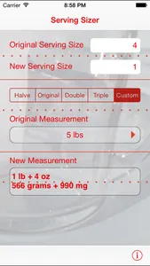 Serving Sizer recipe converter screenshot 2