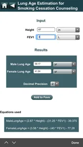 EBMcalc Pulmonary screenshot 2