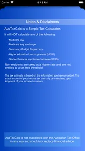 AusTaxCalc screenshot 1