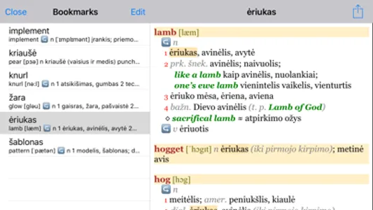 Anglonas - the English-Lithuanian dictionary screenshot 4