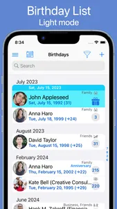 BirthdaysPro HD screenshot 1