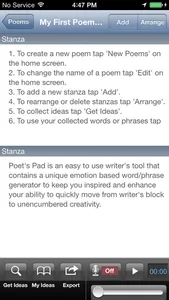 Poet's Pad™ for iPhone screenshot 2