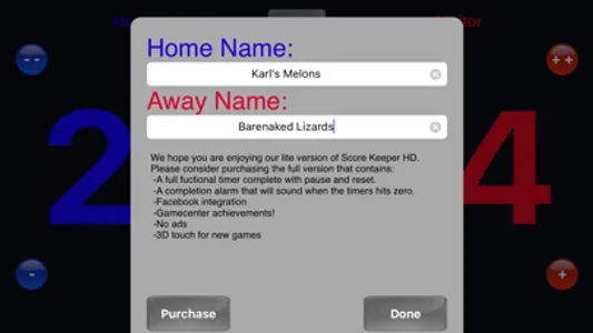 Score Keeper HD Lite screenshot 2