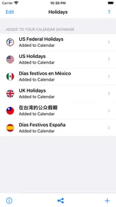 US Holidays - cals with flags screenshot 3