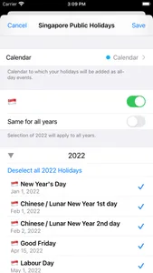 Singapore Public Holidays 2023 screenshot 1