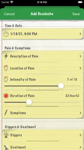 Headache Diary Pro screenshot 2