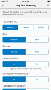 Transplant (HCT) Guidelines screenshot 2