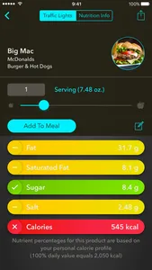 Traffic Light Calorie Counter & Food Guide screenshot 2