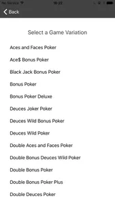 Video Poker Pay Tables screenshot 2