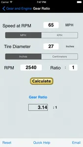 Gear & Engine Calculator screenshot 1