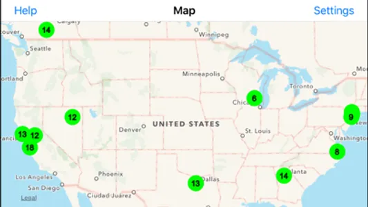 Radiation Map Tracker displays worldwide radiation screenshot 0