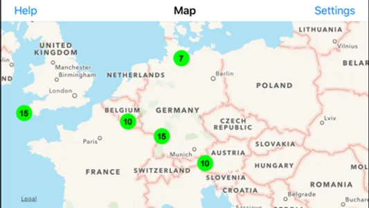 Radiation Map Tracker displays worldwide radiation screenshot 1