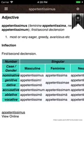 Latin Lexicon Dictionary screenshot 1