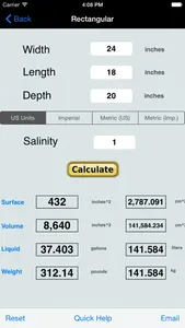 Aquarium Size,Area Calculator screenshot 1