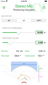 Stereo Mic Position Calculator screenshot 0