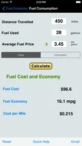 Fuel Calculator: MPG, L100k screenshot 3