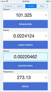 PVnRT - Ideal Gas Calculator screenshot 2