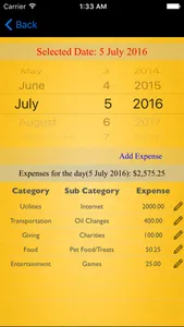 Monthly Expenses Lite screenshot 2