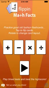 Flippin Math Facts - addition, subtraction, multiplication and division flash cards and timed tests screenshot 0