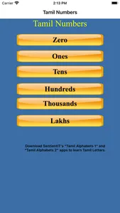 Tamil Numbers Learning screenshot 0