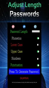 Passwords Security Generator screenshot 1