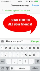 GROUP SMS : Send grouped TEXT to all your friends ! screenshot 0