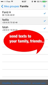 GROUP SMS : Send grouped TEXT to all your friends ! screenshot 1