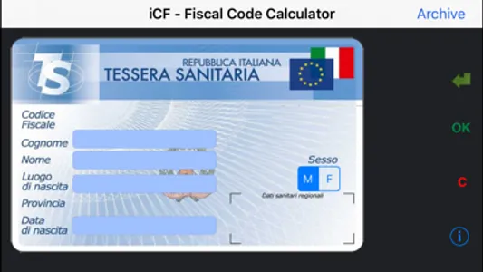 iCF - Codice Fiscale screenshot 0