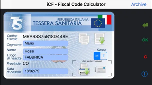 iCF - Codice Fiscale screenshot 1