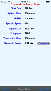 Centrifugal Pump Spec screenshot 1