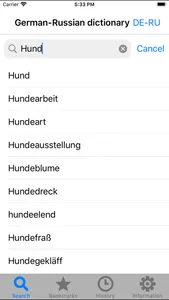 German-Russian dictionary DERU screenshot 0