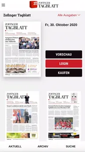 Zofinger Tagblatt - E-Paper screenshot 0