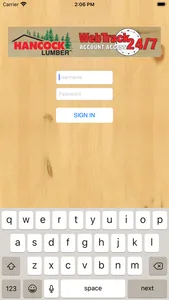Hancock Lumber Web Track screenshot 0