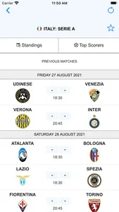 Live Scores for Serie A screenshot 0