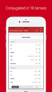 Portuguese Verb Conjugator Pro screenshot 2