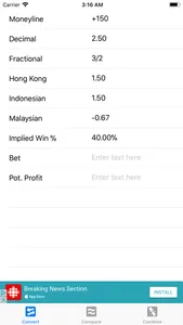 Sports Betting Odds Calculator screenshot 0