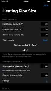 Heating Pipe Size screenshot 4