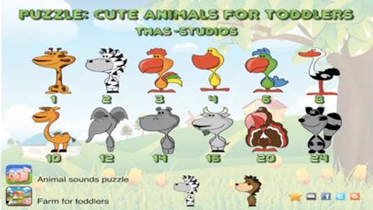 Puzzle: Cute animals for toddlers screenshot 0