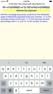 Calculator of Formulas screenshot 1