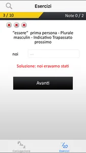 Italian verbs conjugation screenshot 3