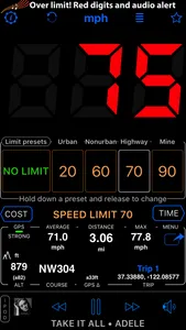 Speedometer 55 GPS Speed & HUD screenshot 3