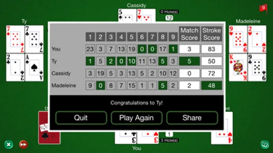 Golf Card Game HD screenshot 1